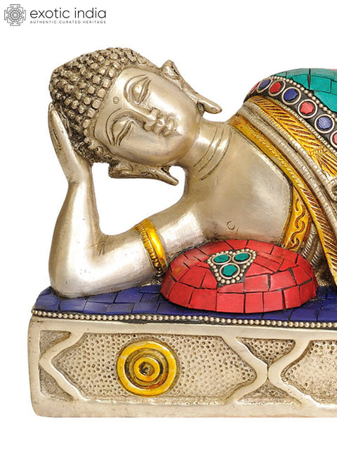12" Parinirvana Buddha (Tibetan Buddhist Deity) In Brass | Handmade | Made In India
