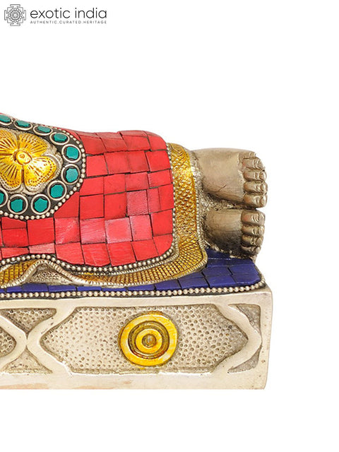 12" Parinirvana Buddha (Tibetan Buddhist Deity) In Brass | Handmade | Made In India