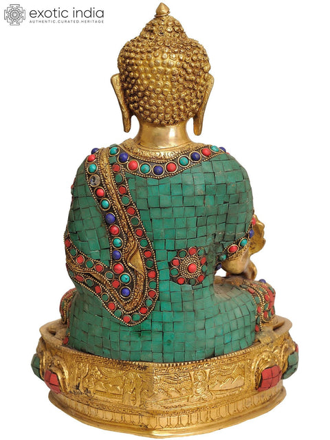 14" The Medicine Buddha (Tibetan Buddhist Deity) In Brass | Handmade | Made In India