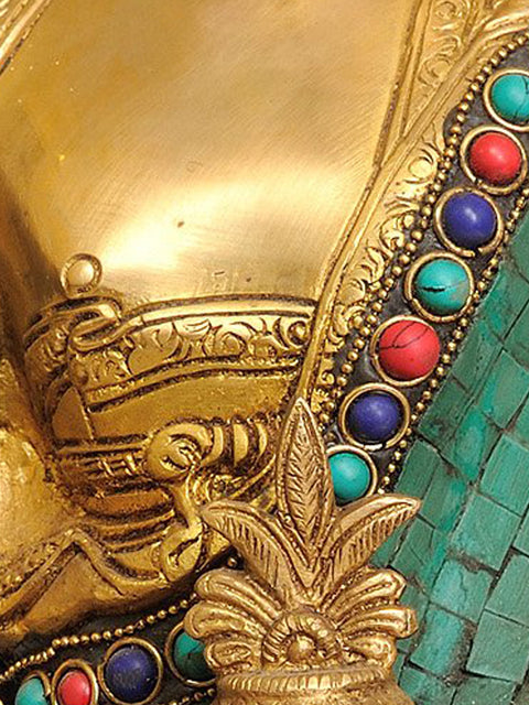 14" The Medicine Buddha (Tibetan Buddhist Deity) In Brass | Handmade | Made In India