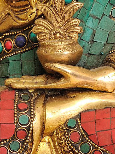 14" The Medicine Buddha (Tibetan Buddhist Deity) In Brass | Handmade | Made In India