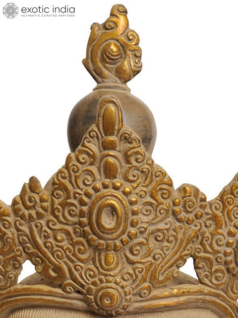 17" Crown Buddha Bust (Tibetan Buddhist Deity) In Brass | Handmade | Made In India