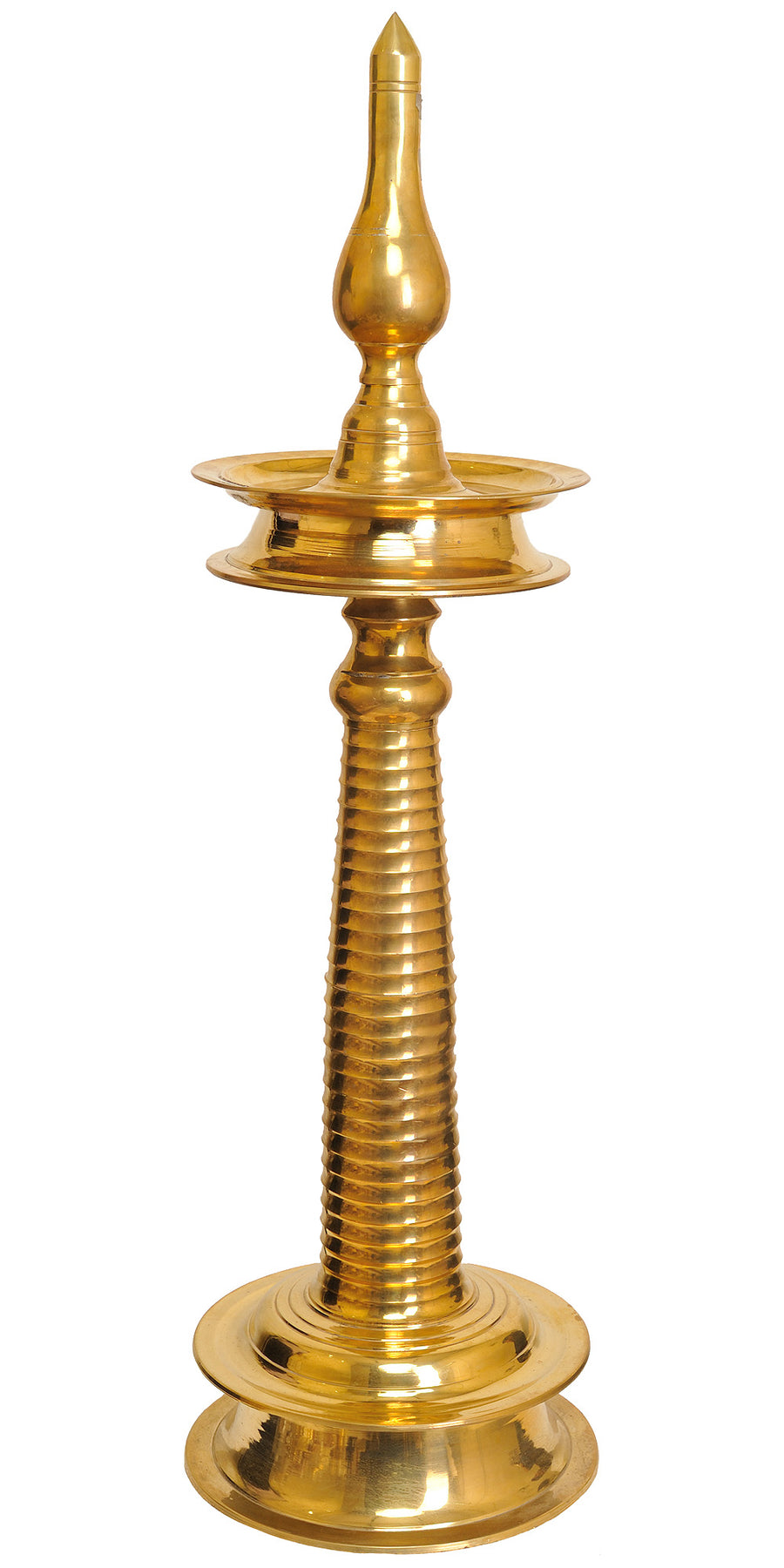 41" Handmade Brass Wick Lamp South Indian Temple Oil Statue