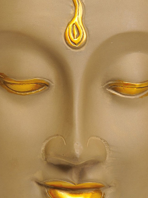 12" Meditative Buddha Head In Brass | Handmade | Made In India