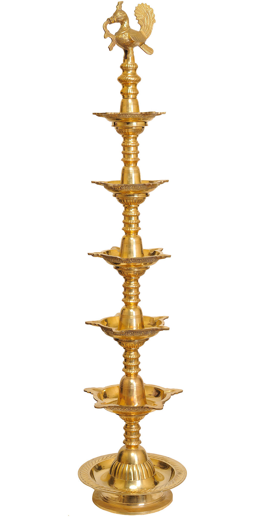 50" Large Brass Peacock Lamp Handmade Statue