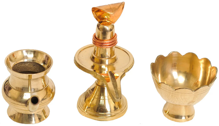 3" Complete Assembly for Abhisheka of Shiva Linga in Brass | Handmade | Made in India