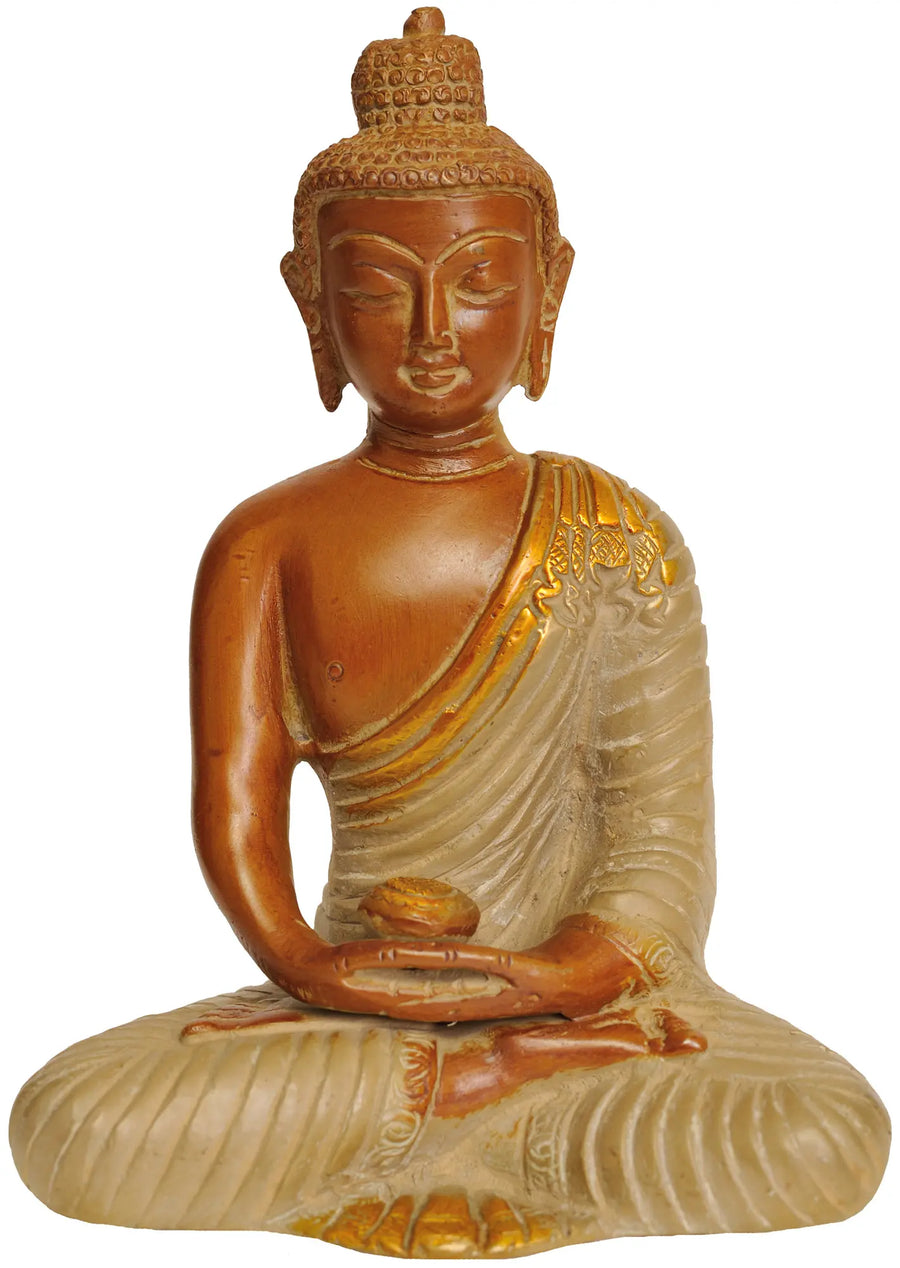 6" Lord Buddha Dhyan Mudra Brass Meditation Statue Handmade