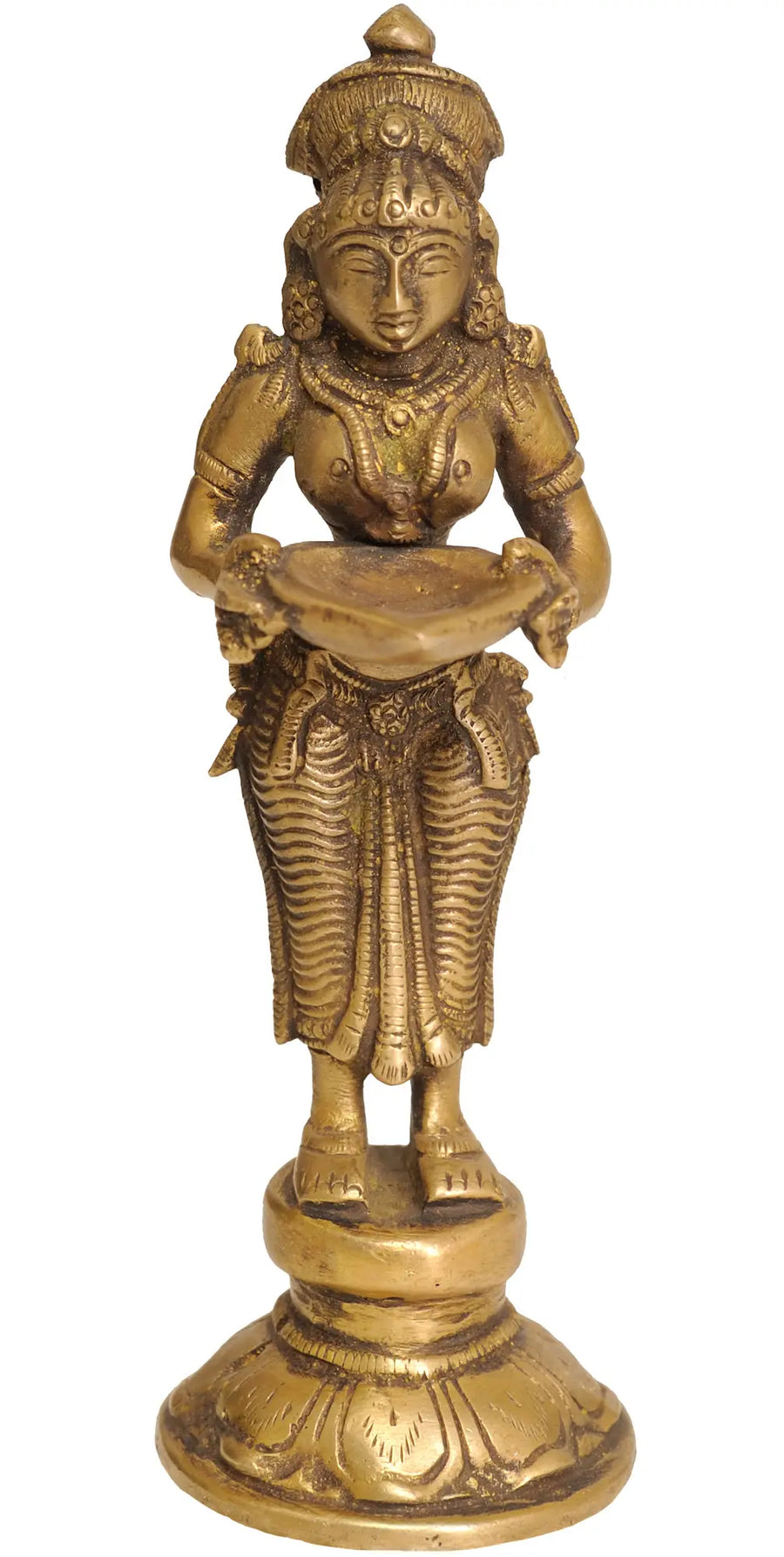5" Deeplakshmi Brass Statue for Pooja | Handmade