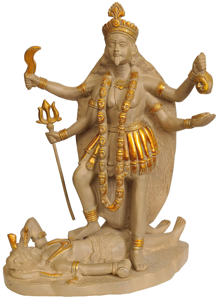 14" Goddess Kali In Brass | Handmade | Made In India