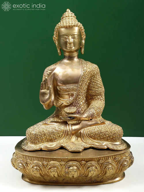 16" Shakyamuni Buddha Teaching Mudra Brass Statue Handmade