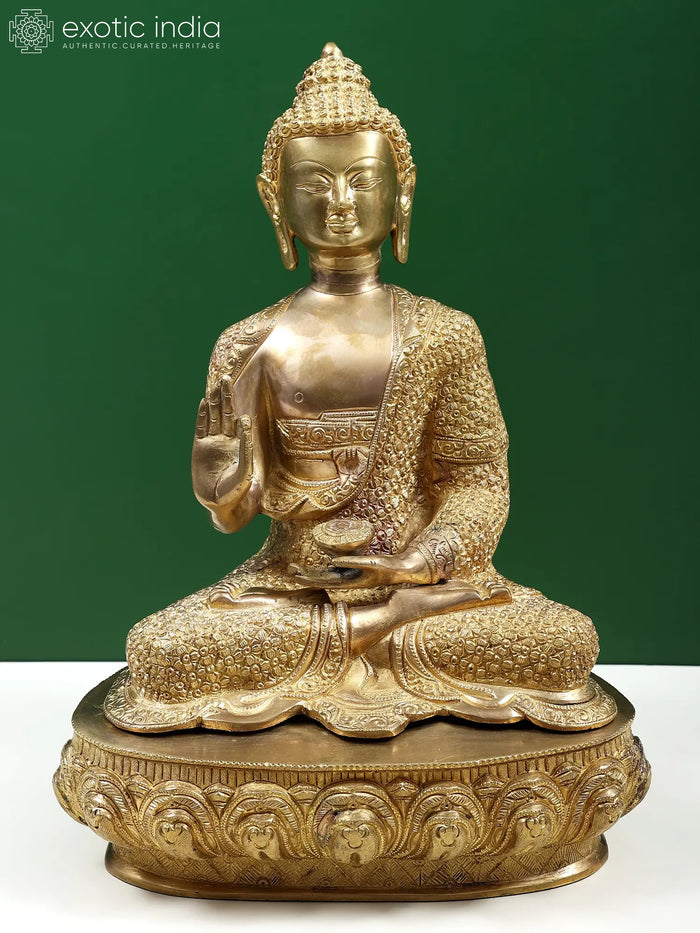 16" Shakyamuni Buddha Teaching Mudra Brass Statue Handmade