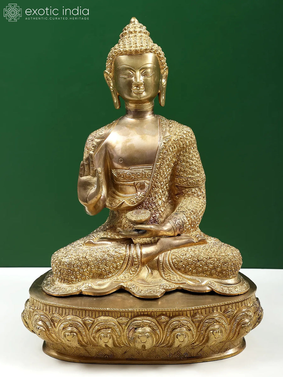 16" Shakyamuni Buddha Teaching Mudra Brass Statue Handmade