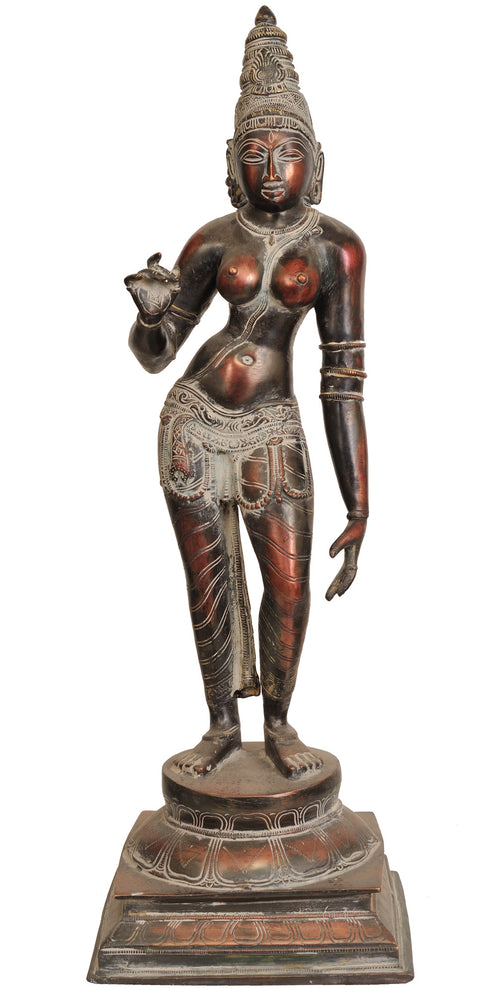 23" Devi Parvati Shivakamasundari Brass Statue Handmade