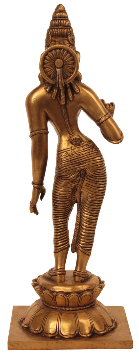 11" Goddess Uma Parvati Shivakamasundari Idol | Handmade Brass Statue
