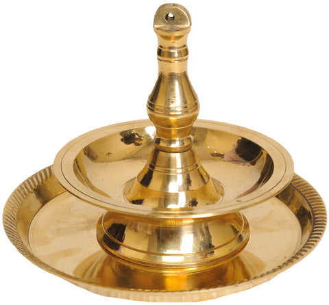 Wick Lamp with Supportive Plate