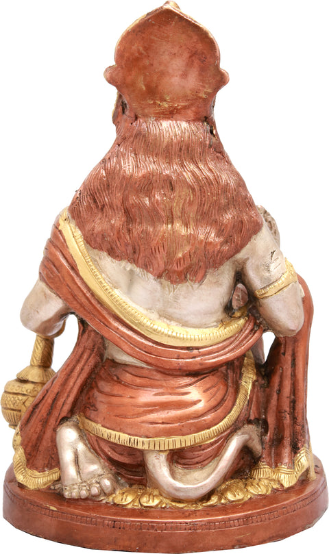 9" Lord Hanuman in Ashirwad Mudra In Brass | Handmade | Made In India