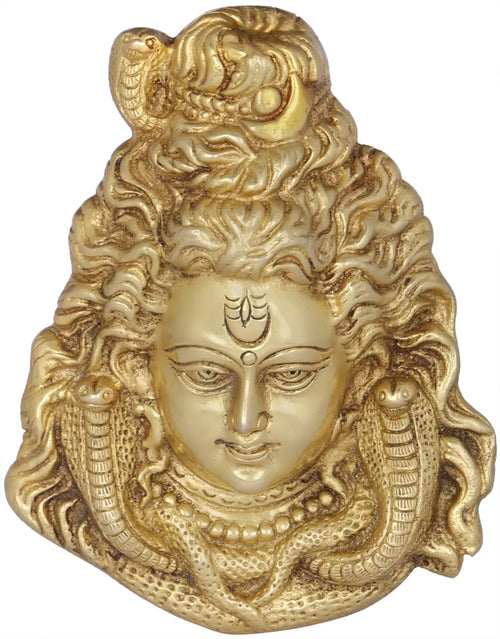 6" Shiva Brass Wall Hanging Mask Handmade