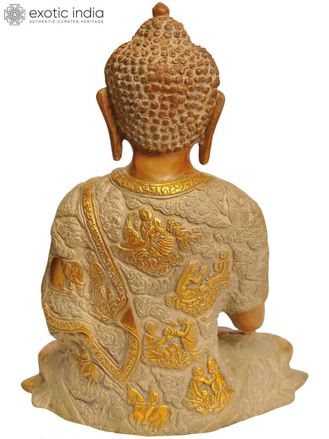 12" Preaching Buddha Brass Sculpture | Handmade | Made in India