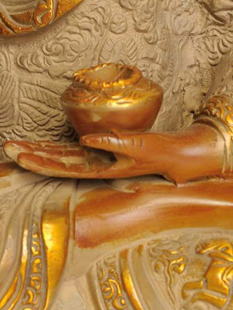 12" Preaching Buddha Brass Sculpture | Handmade | Made in India
