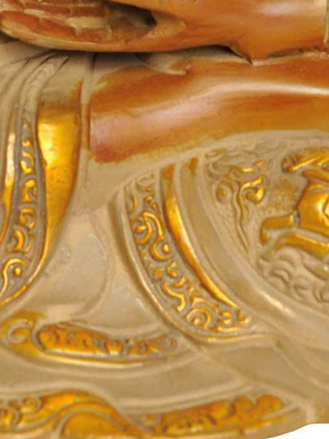 12" Preaching Buddha Brass Sculpture | Handmade | Made in India