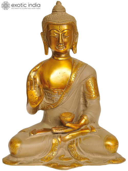 8" Lord Buddha Vitarka Mudra Brass Handmade Statue