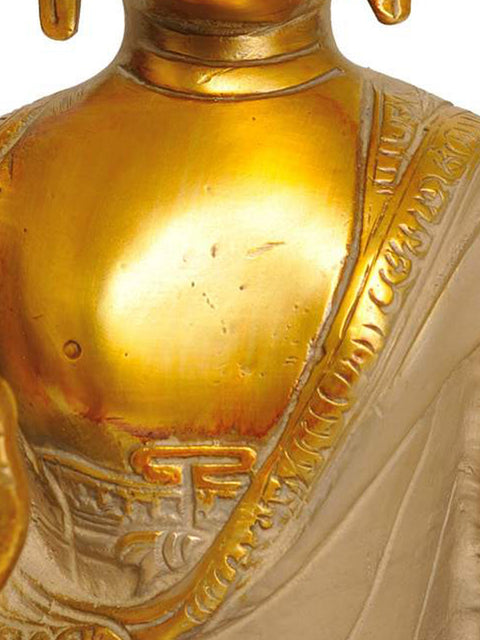 8" Lord Buddha in Vitarka Mudra In Brass | Handmade | Made In India