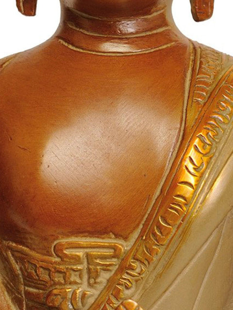 8" Medicine Buddha - Bhaisayaguru Brass Idol | Tibetan Buddhist Deity Statue
