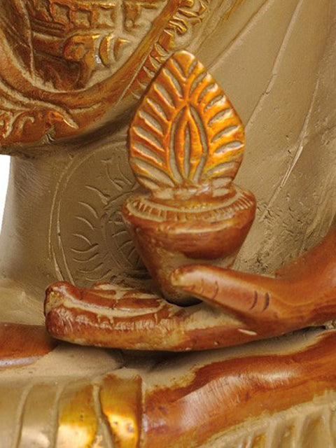 8" Medicine Buddha - Bhaisayaguru Brass Idol | Tibetan Buddhist Deity Statue