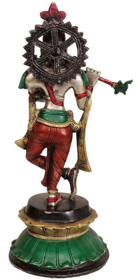 11" Lord Krishna In Brass | Handmade | Made In India