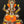 11" Lord Ganesha in Orange Dhoti | Handmade Indian Brass Idol