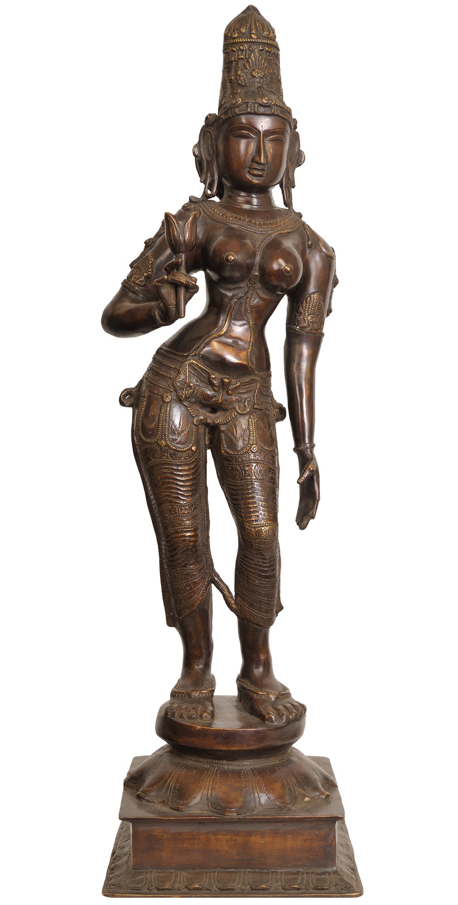29" Large Devi Parvati Handmade Brass Statue