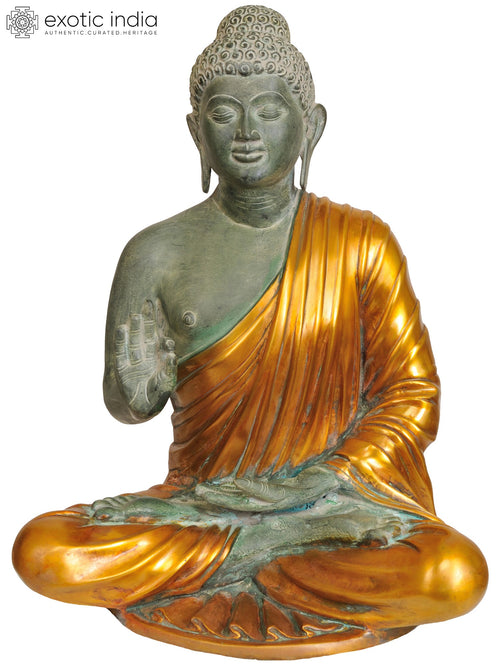 17" Lord Buddha Brass Statue Handmade Home Decor