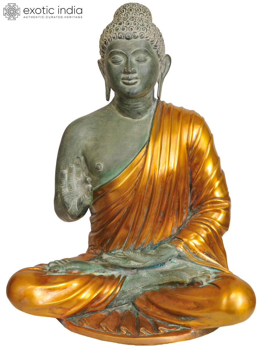 17" Lord Buddha Brass Statue Handmade Home Decor