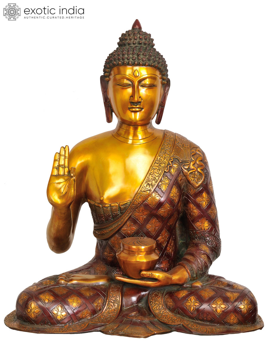 23" Shakyamuni Buddha Preaching Mudra Brass Statue Handmade
