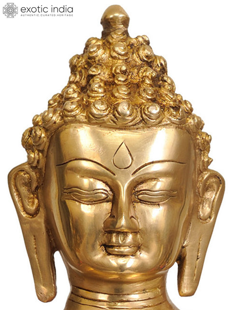 14" Tibetan Buddhist Lapis Buddha of Healing (Inlay Work) In Brass | Handmade | Made In India