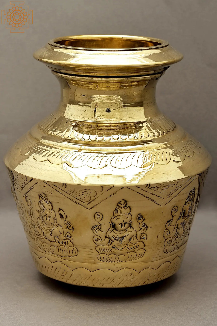 7" Ashtalakshmi Brass Puja Kalasha for Pooja