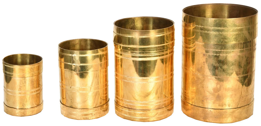 Set of Four Brass Rice Measuring Glasses