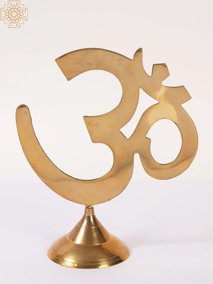 10" Brass OM (AUM) Figurine with Stand