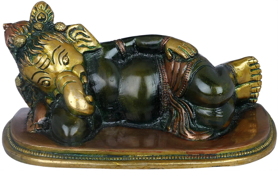 6" Handmade Ganesha Brass Statue for Home Decor
