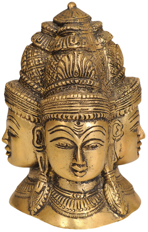 5" Four Faced Shiva Mukhalingam Brass Statue Handmade
