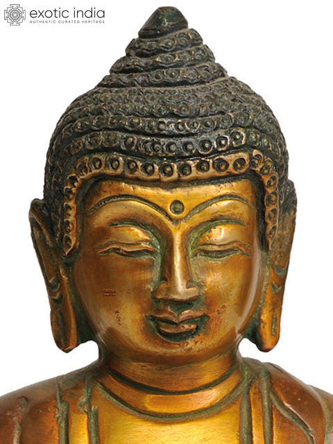 8" Lord Buddha in Meditation In Brass | Handmade | Made In India