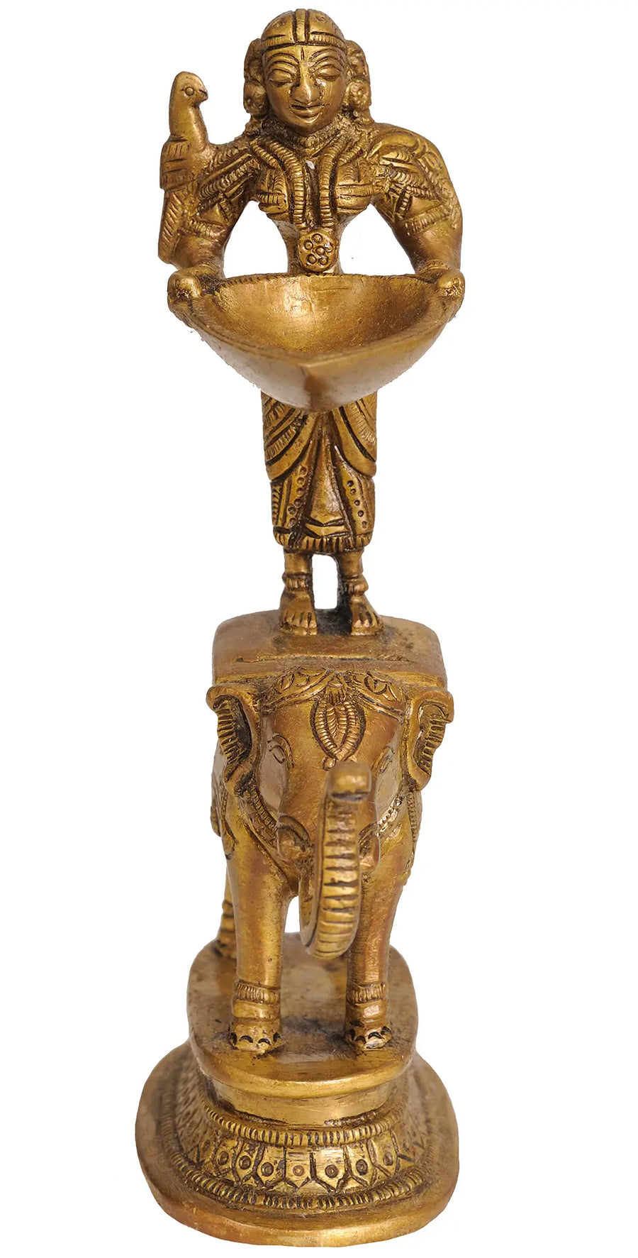 6" Deeplakshmi Brass Idol Handmade for Pooja