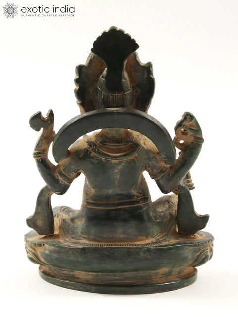 7" Brass Lord Ganesha Idol In Nepalese Style