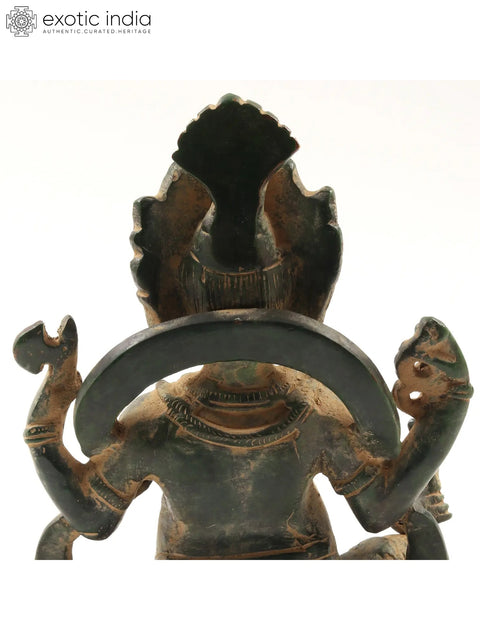 7" Brass Lord Ganesha Idol In Nepalese Style