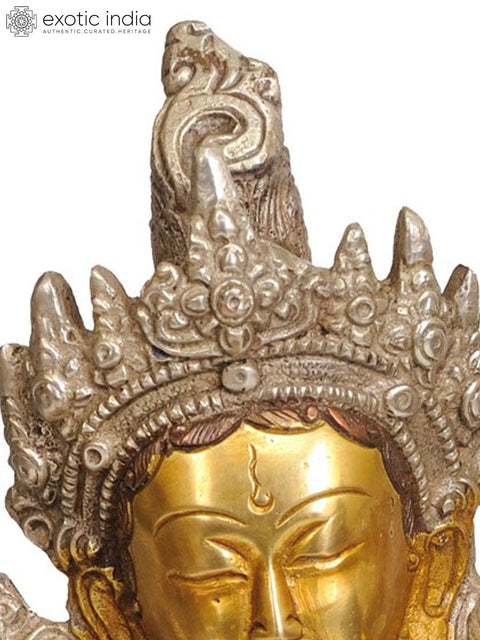 8" Saviour Goddess Green Tara (Tibetan Buddhist Deity) In Brass | Handmade | Made In India