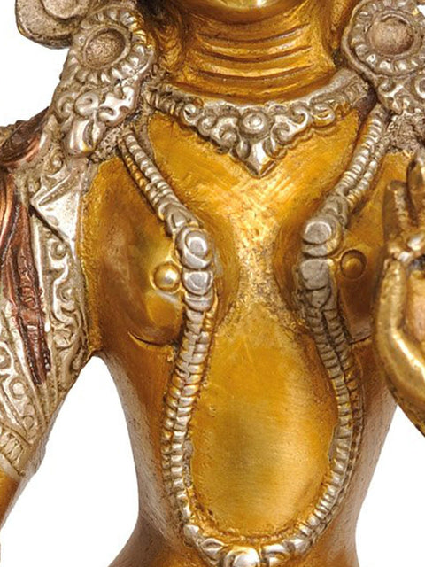 8" Saviour Goddess Green Tara (Tibetan Buddhist Deity) In Brass | Handmade | Made In India