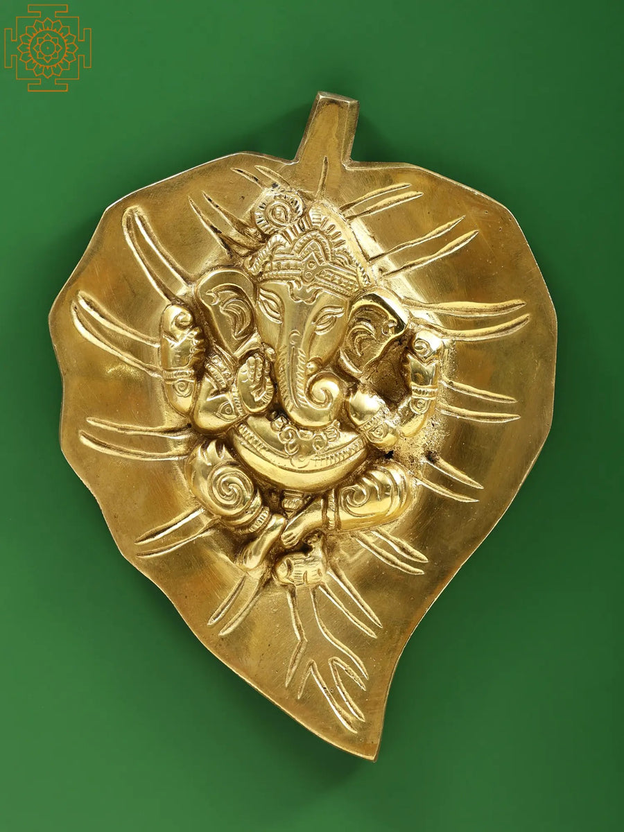 10" Lord Ayyappan Handmade Brass Wall Hanging Idol