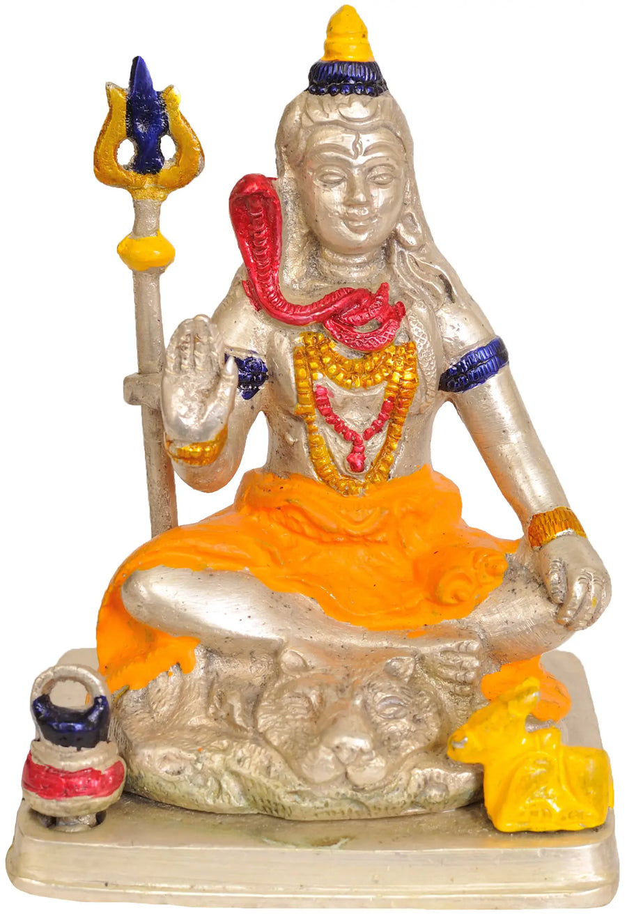4" Lord Shiva with Trishul Brass Idol Handmade