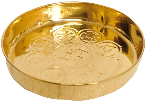Ashtamangala Plate in Brass