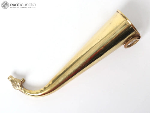 10" Brass Nandi Horn Abhisheka Pot for Shiva Linga Pooja